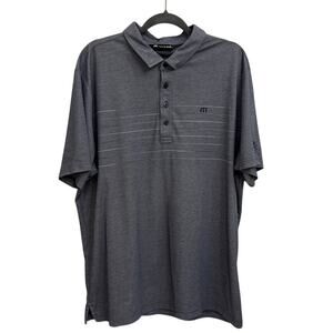 Travis Mathew Blue Preppy Dri Fit Athletic Polo Golf Shirt Size Men's XXL